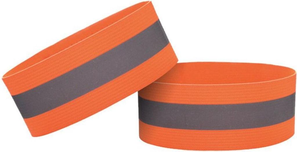 Reflexní páska na běhání na kole suchý zip 4cm oranžová Obrázek produktu 
