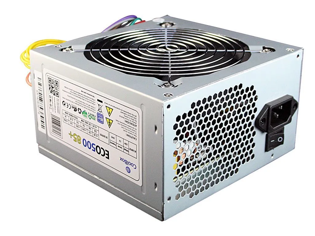 Alimentation PC ATX 500W pour ordinateur de bureau Coolbox ECO-500 CE