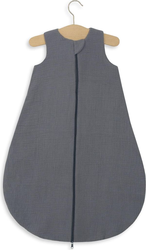 Runder Musselin-Schlafsack für Kinder M 6-12 Monate Sommer TOG 1.0 - anthrazit