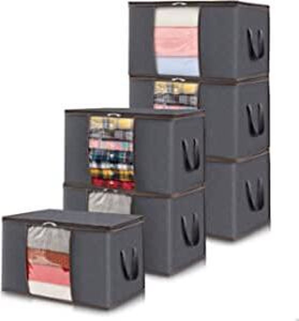 6er Set 60L Aufbewahrungsbeutel mit Deckel Produktbild 