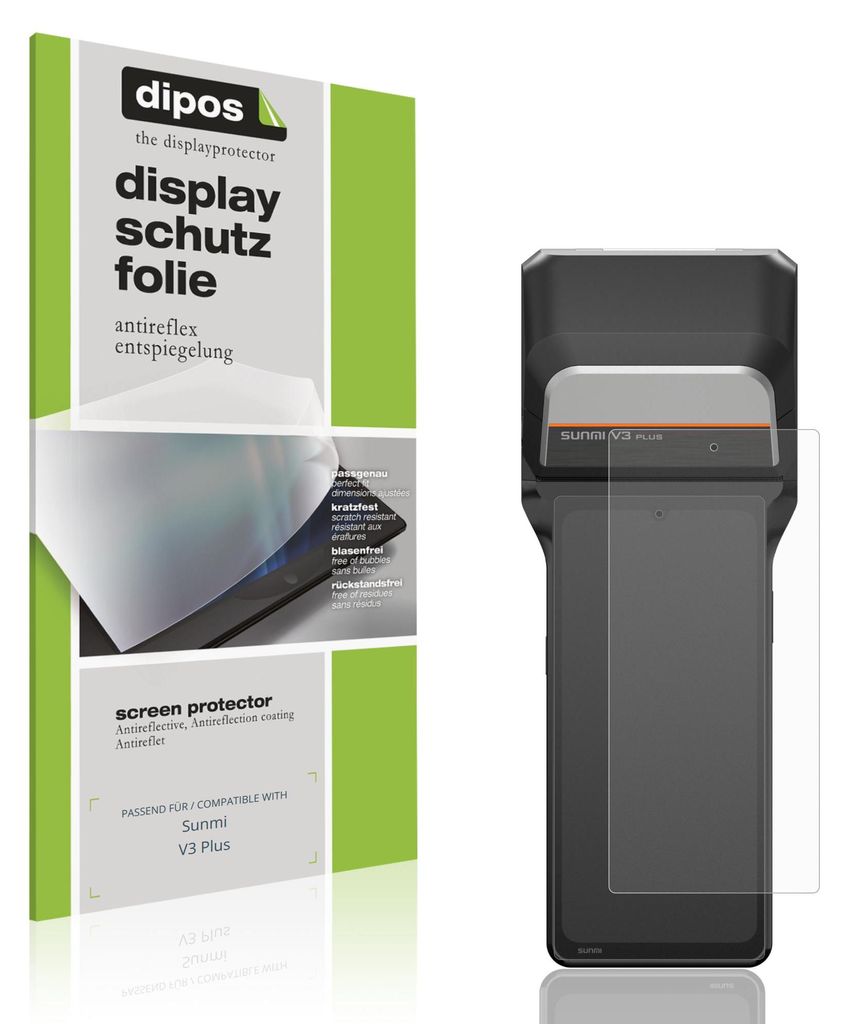 4x Schutzfolie für Sunmi V3 Plus matt Displayschutzfolie Folie Display Schutz dipos