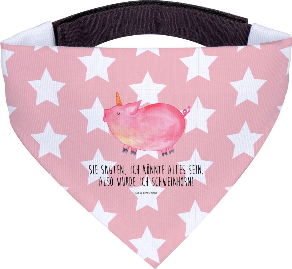 Mr. & Mrs. Panda Hunde Halstuch Einhorn Schwein - Rot Pastell - Geschenk, Party, Für, Englisch, Bandana, Tuch, Unicorn, Einhörner, Bauer