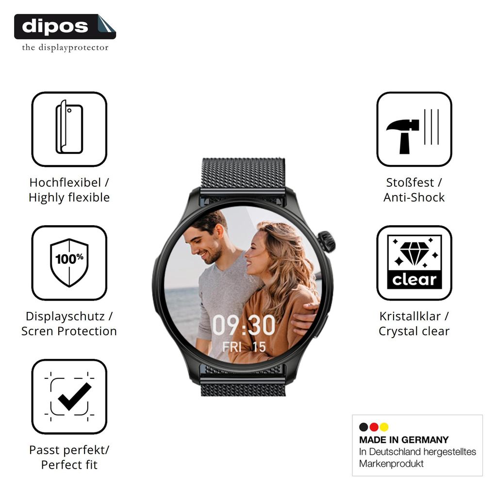 2x Schutzfolie für zhizhi S67 Folie, 100% Displayabdeckung, dipos Flex