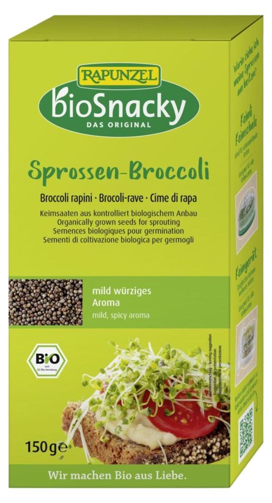 Pousses de brocoli Rapunzel bioSnacky  4 x 150 g Image du produit 