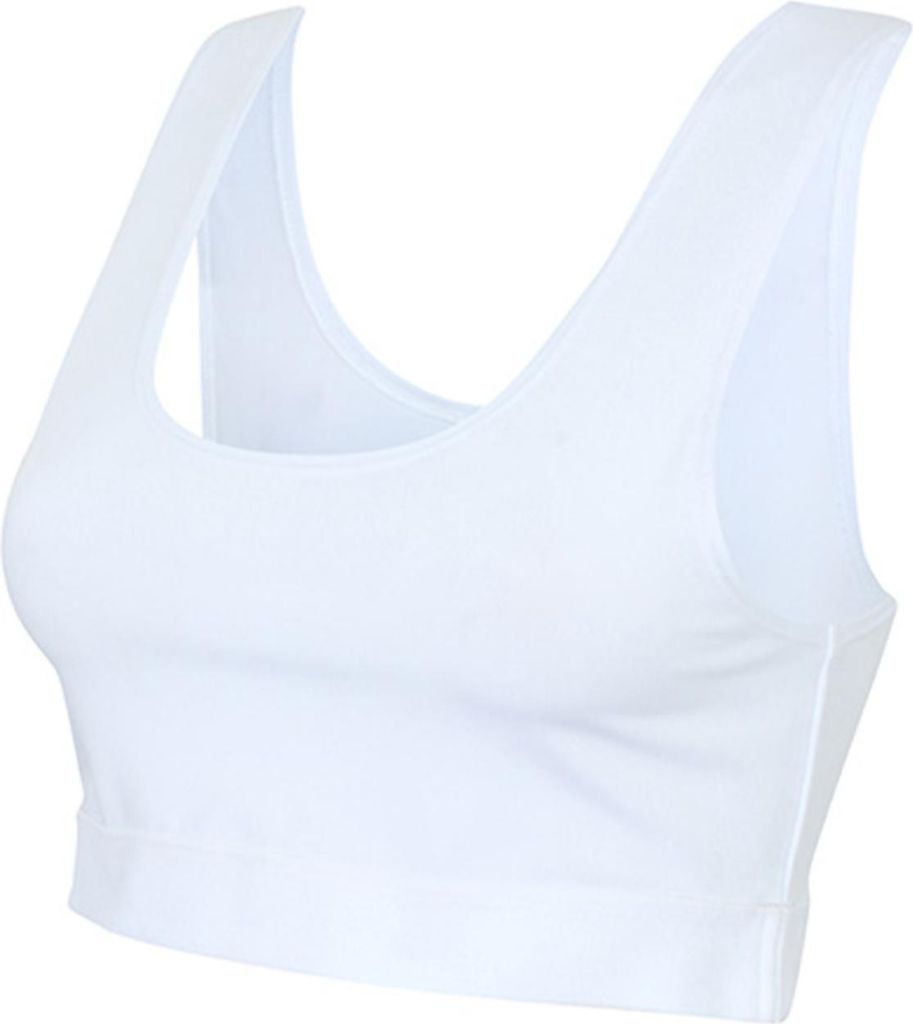 SF Women SK236 | Damen Fashion Crop Top / Single-Jersey - Farbe: White/White - Größe: XS