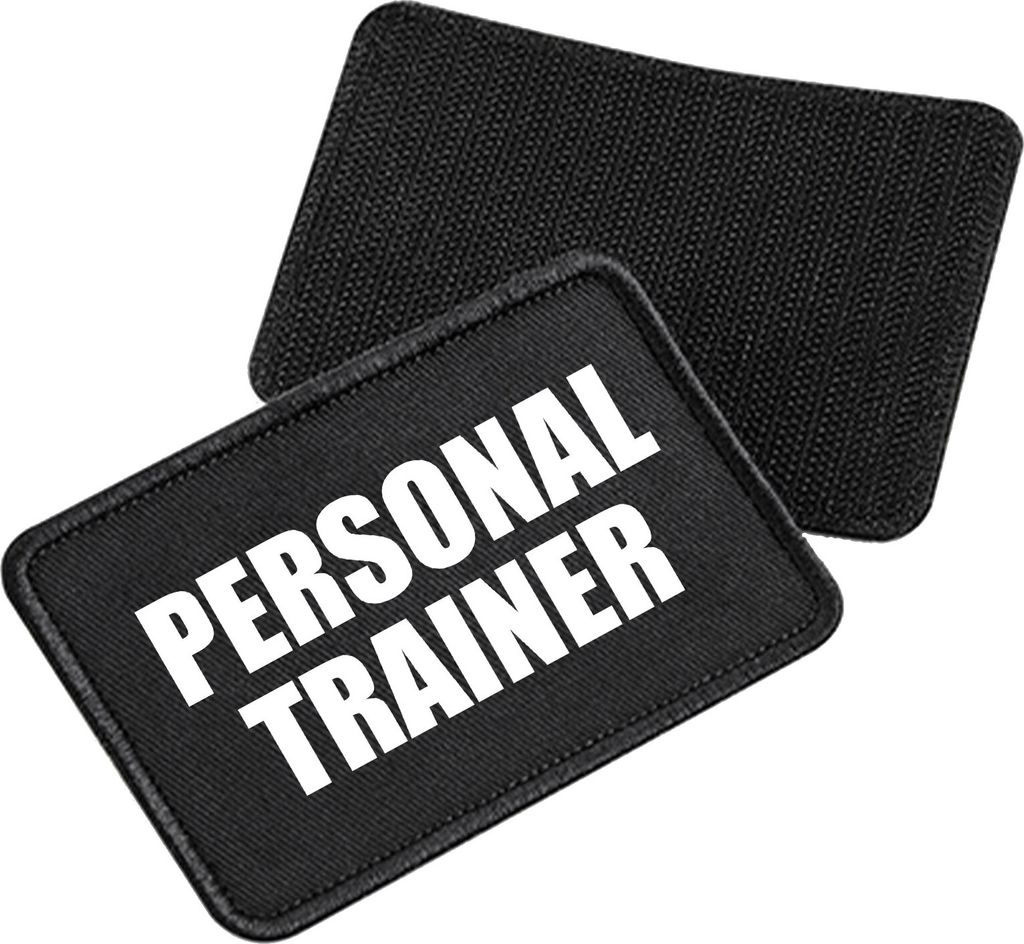 Huuraa Patch Personal Trainer Training Black 10 x 6,5cm Baumwolle Klettpatch für Mütze Geschenkidee