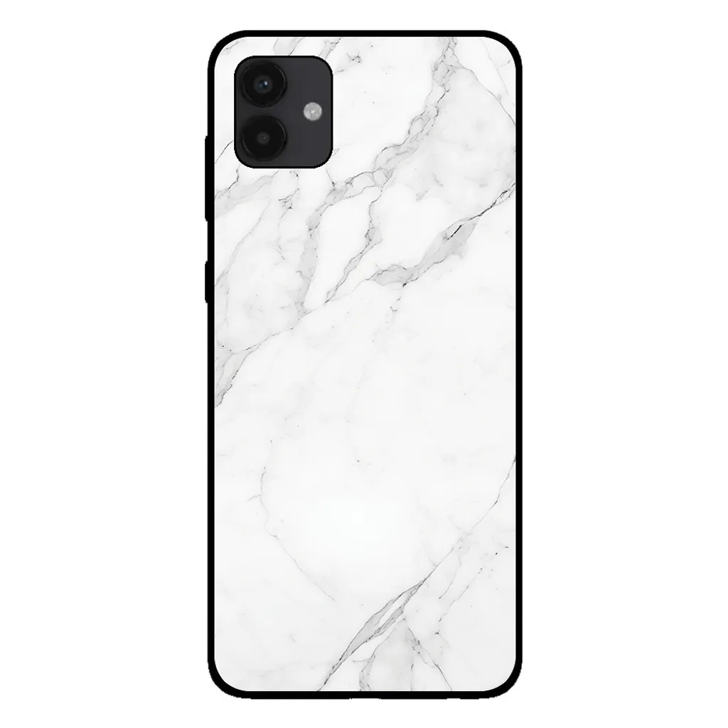 Smartphonica Custodia per Samsung Galaxy A04 con stampa in marmo - Custodia posteriore in TPU con design in marmo - Bianco