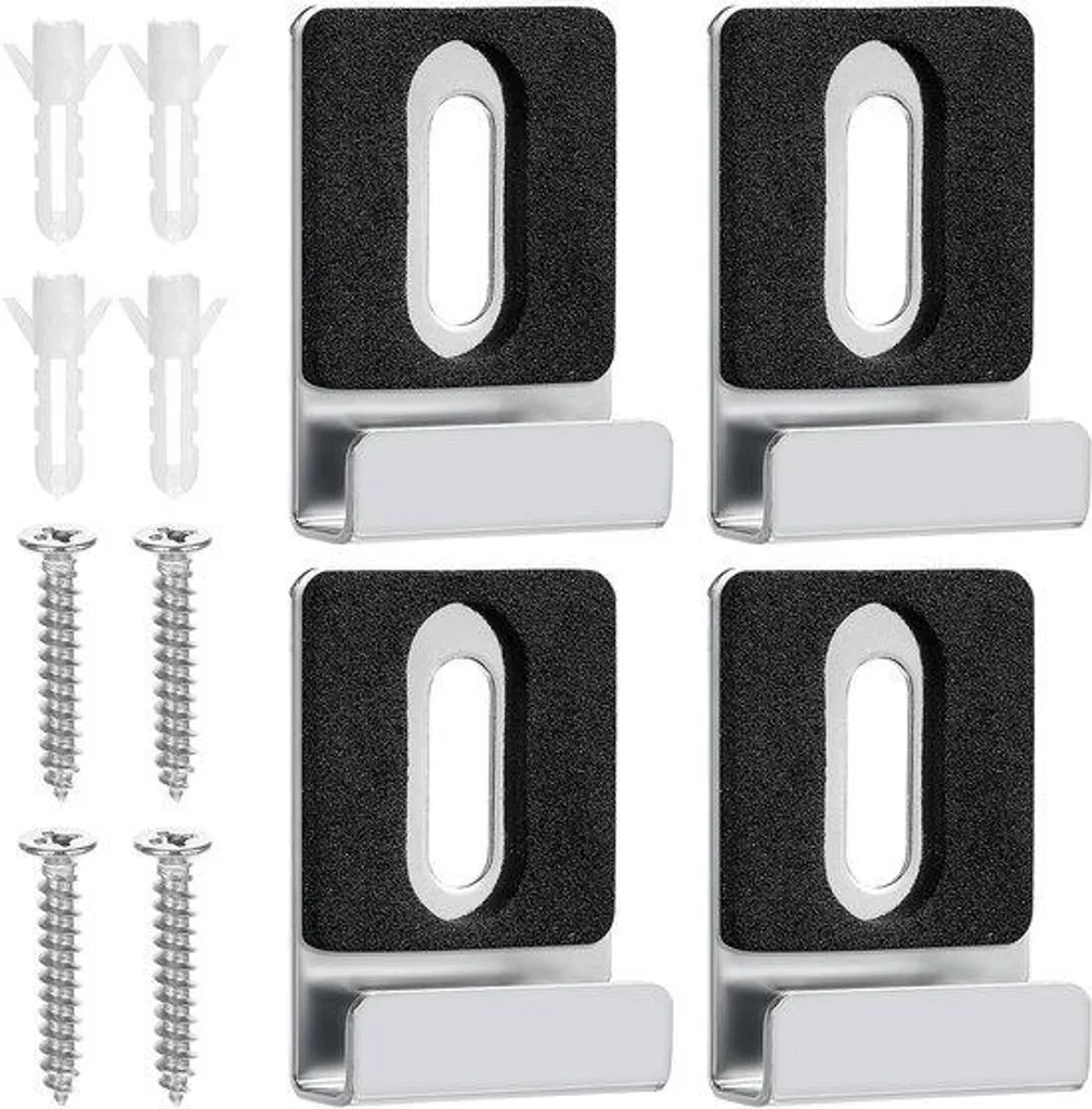 Kit de fixation pour miroir mural inox brossé avec chevilles et vis