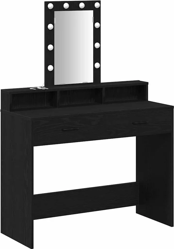 vidaXL Tavolino da toilette nero 100 x 41 x 140 cm materiale a base di legno