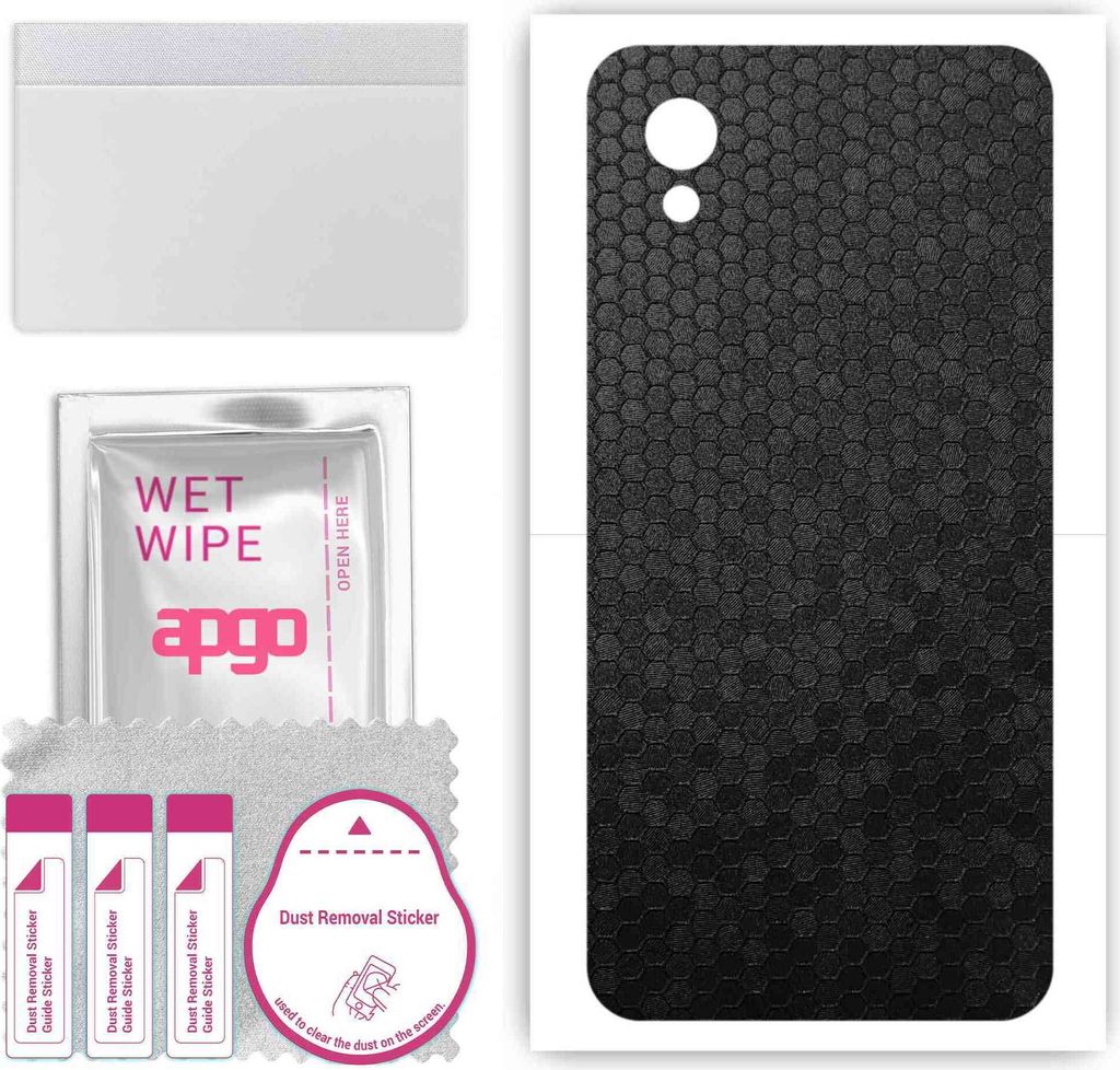 apgo Rückseite Schutzfolie, Skin, kompatibel mit ZTE Optus X Start 3, Hinten Displayschutzfolie aus Vinylfolie, kratzfest, einfache Montage - Schw...