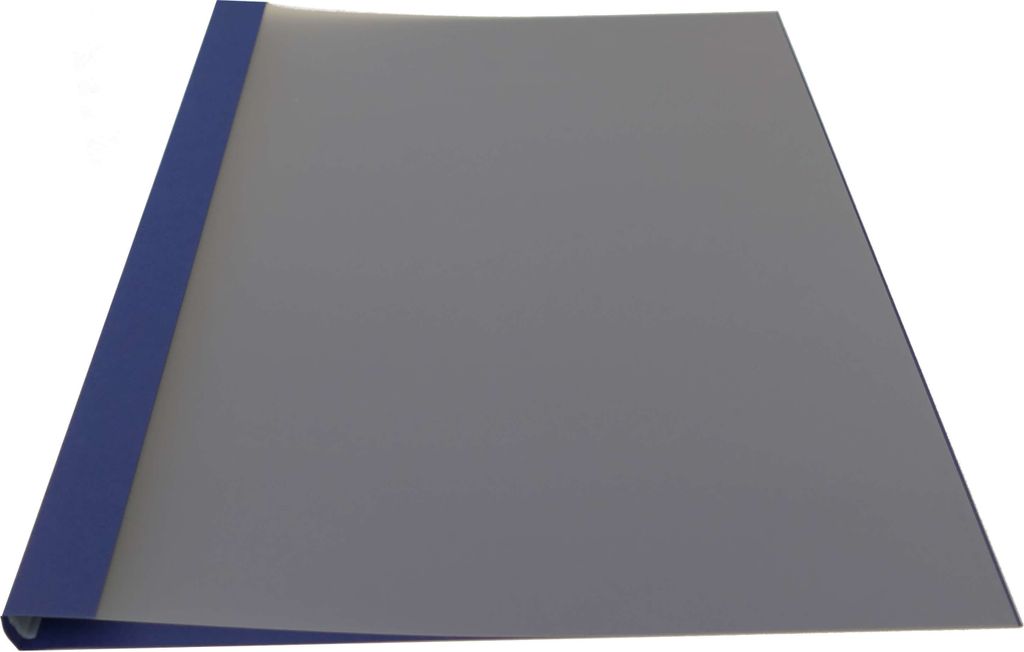 POV Premium Thermobindemappen, 270g/m², Lederstruktur, dunkelblau, satinierte Folie, 14 mm (für 121 - 140 Blatt 80g/m² Papier)