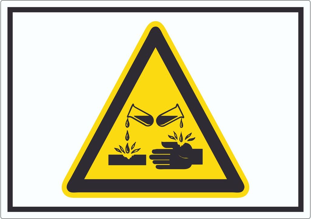 Vorsicht Ätzende Stoffe Symbol Aufkleber A6 (105x148mm)