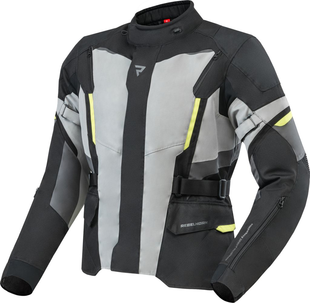 REBELHORN Scout Motorradjacke Textil Herren Schwarz Grau Gelb L