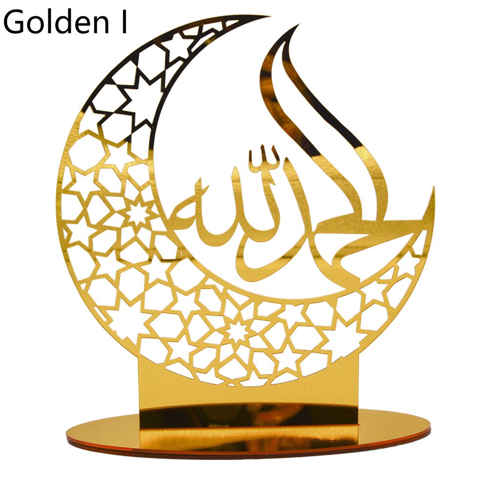 Desktop -Origination feine Verarbeitung Weites Anwendung Acryl robuste Mondform Festival Dekor Haushaltsdarsteller-Goldenes I