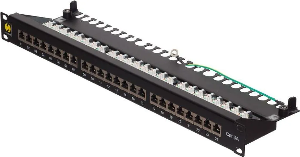 Panneau de brassage RJ45 Cat 6A Netrack 24 ports blindé FTP pour rack 19