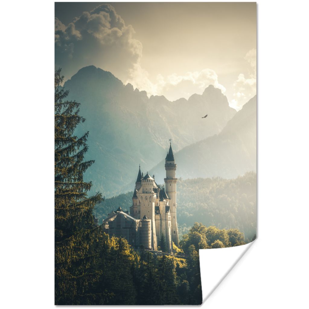 MuchoWow Poster Natur - Schloss - Berg - Neuschwanstein 20x30 cm - Papierdruck