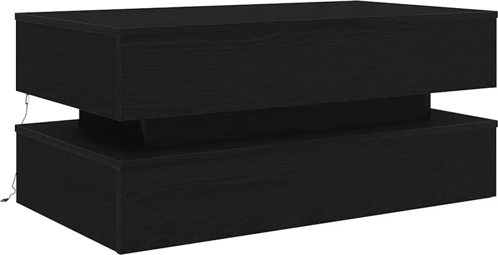 SYFAX Tavolino Soggiorno LED 90x50x40 Rovere Nero: Prezzo e Qualità