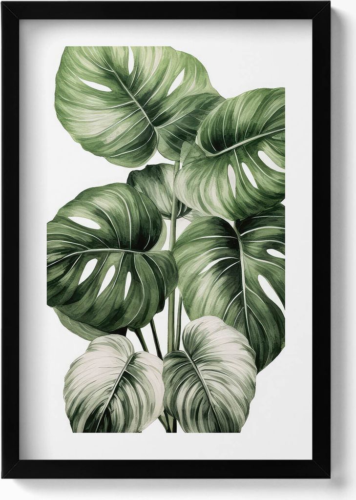 Gerahmtes Kunstwerk– Wandbild mit Rahmen – Gerahmtes Bild – Wanddekoration – 40x60 cm – Schwarz