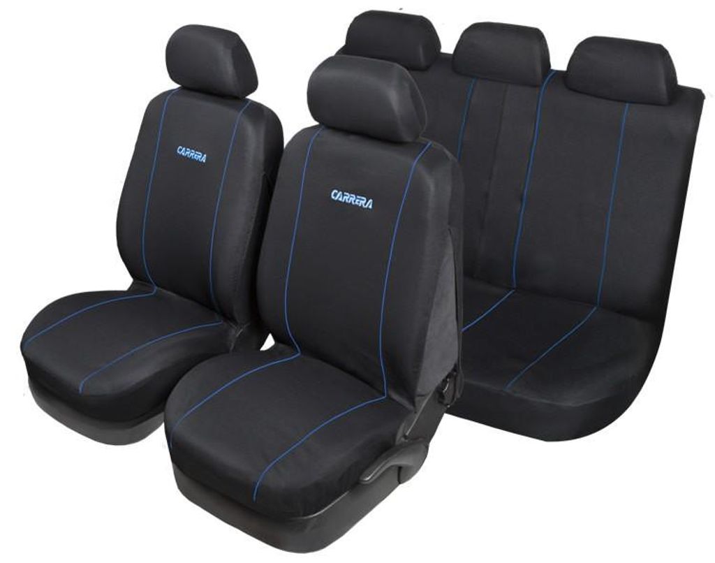 START CARRERA Auto Sitzschonbezug Sitzbezüge Set Vorne und Hinten Universal Blau