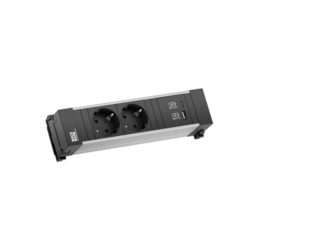 BACHMANN POWER FRAME 2xSchutzkt. USB A&C, USB Charger 22W 0,2m GST18