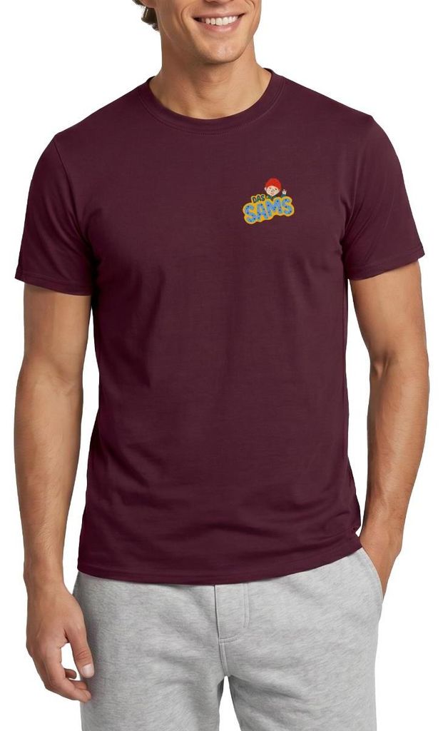 Spreadshirt Das Sams | Logo Mit Winkendem Sams Männer T-Shirt, 3XL, Ziegelrot