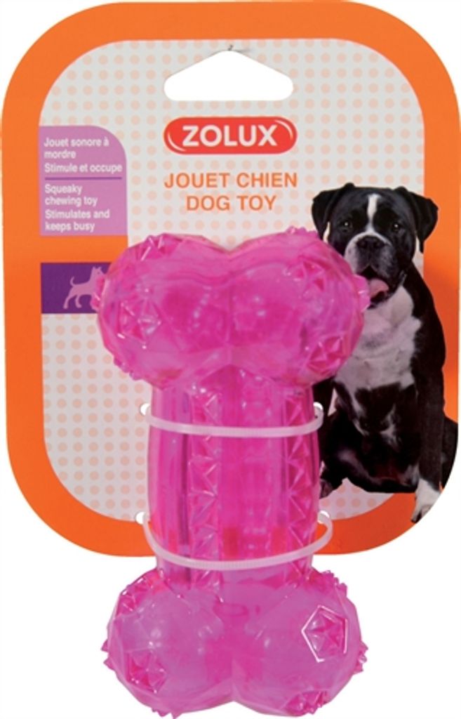 Kość zabawka dla psa BONE TPR POP 12cm różowa Zolux Zdjęcie produktu 