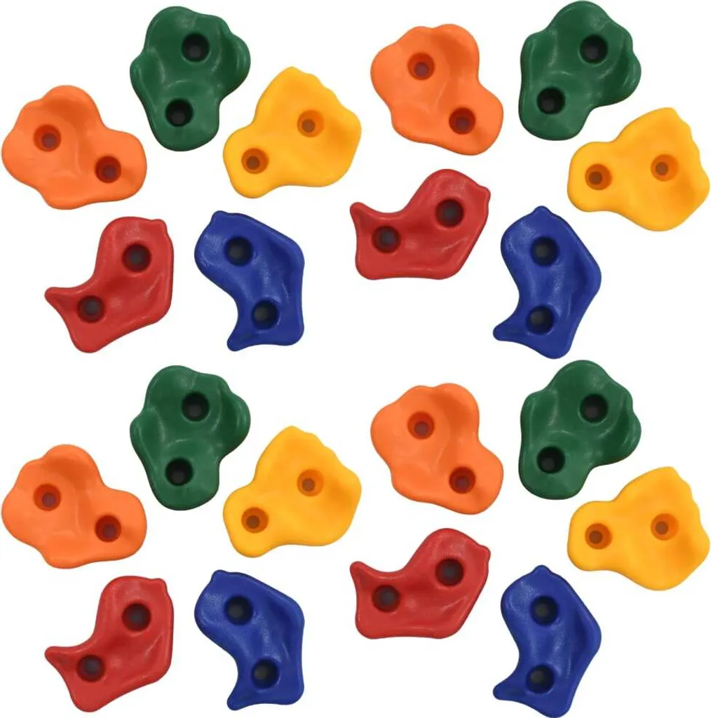 vidaXL Pierres à grimper 20 pcs. Multicolore PE pour mur d'escalade - 7