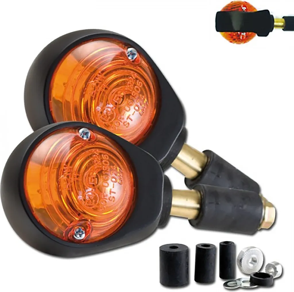 Terminali Custom Occhio di Bue Gialli per Manubri Moto 22-25mm E