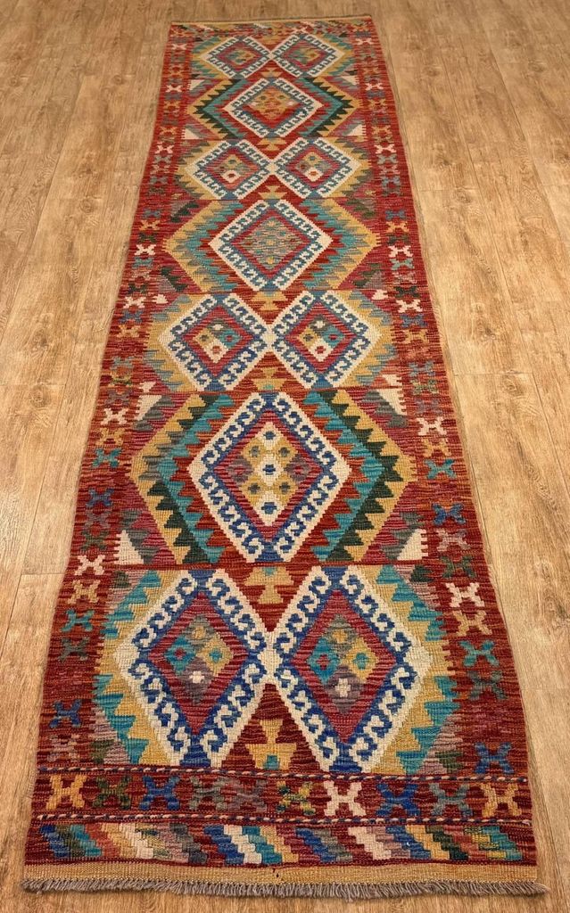 Teppich KELIM ORIGINAL | Farbe: Multi; Größe: 87x389 cm | strapazierfähig und leicht zu reinigen | Wohnzimmer | Schlafzimmer