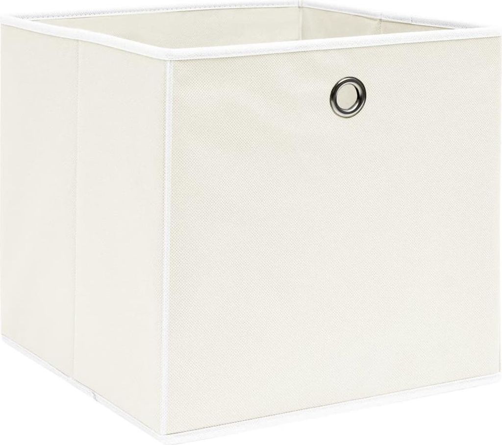vidaXL Aufbewahrungsboxen 10 Stk. Weiß 32x32x32 cm Stoff