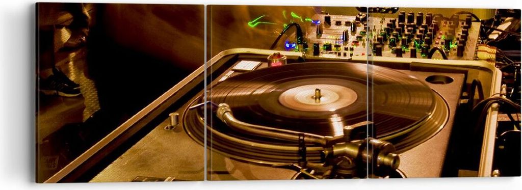 Bild auf Leinwand - Leinwandbild - Disco Tanz Musik Rhythmus - 90x30cm - Wand Bild - Wanddeko - Leinwanddruck - Bilder - Kunstdruck - Wanddekoratio...