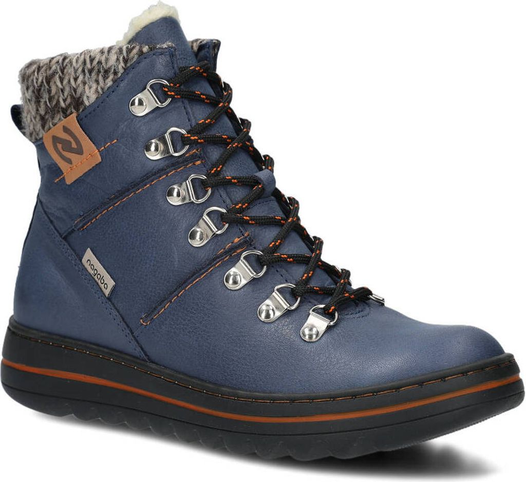 NAGABA Winter Lederschuhe Damen Winterschuhe Wanderschuhe Dunkelblau, 39