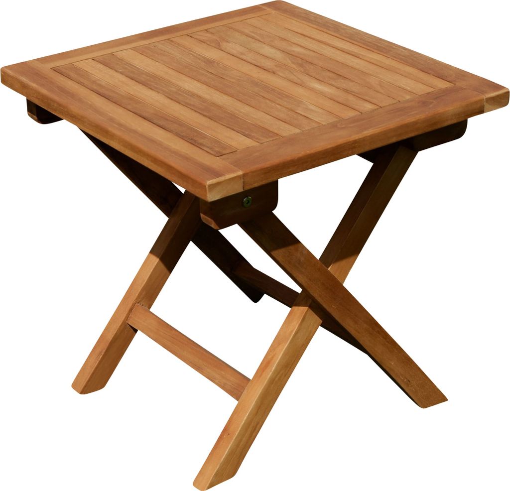 AS-S TEAK Klapptisch Holztisch Gartentisch Garten Tisch Beistelltisch 45x45cm Holz JAV-PICNIC