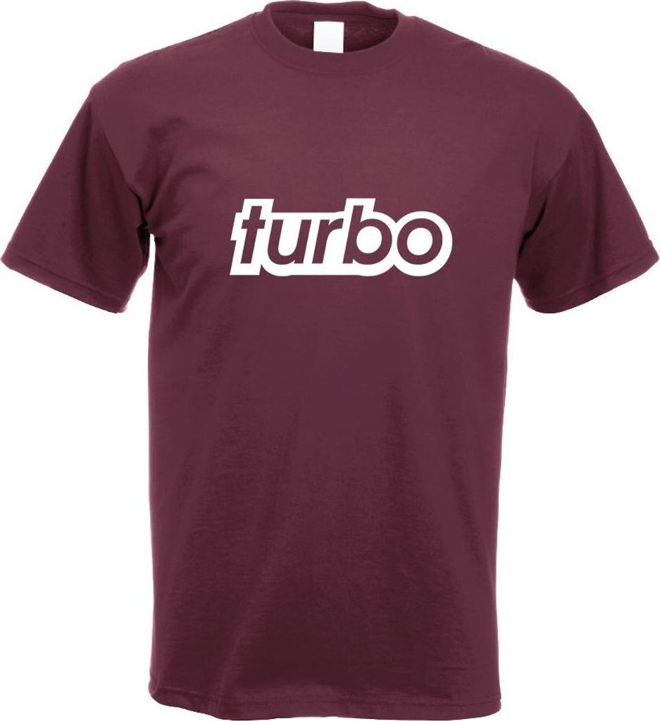 Kiwistar - T-Shirt - Burgund - Turbo Motiv Bedruckt Funshirt Design Print - mit Motiv Bedruckt - Funshirt Design - Sport - Freizeit - Herren - L