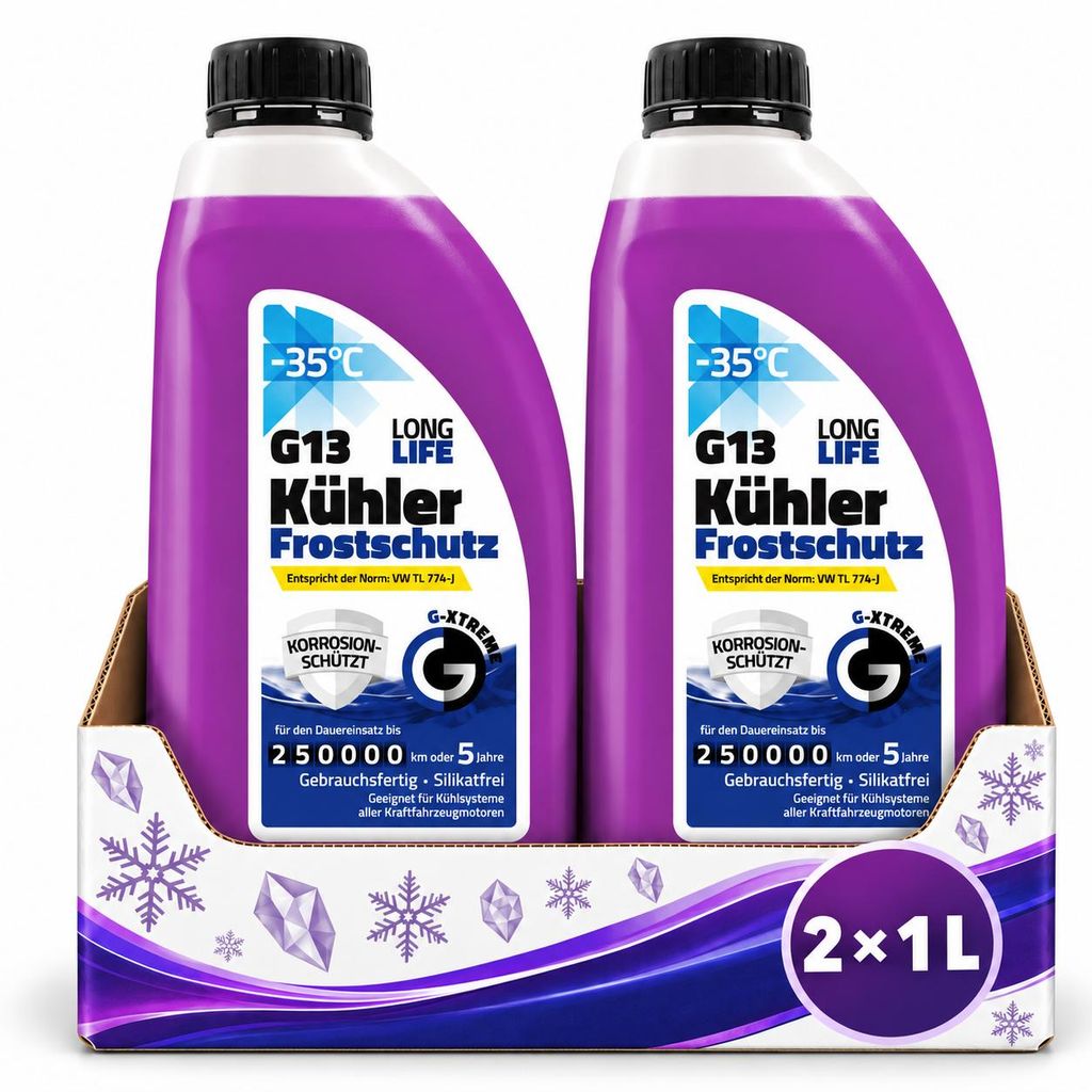 2 x 1 litr płynu chłodniczego G XTREME G13, pojemność 2 Zdjęcie produktu  Obraz wygenerowany przez AI