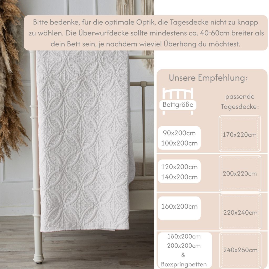 Tagesdecke Bett Bettüberwurf 200x220cm Überwurf Ornamente Produktbild 2
