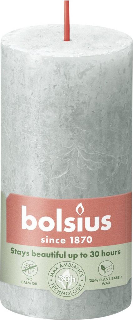 Bolsius Rustik Stumpenkerze Jade Grün 100/50mm Produktbild 