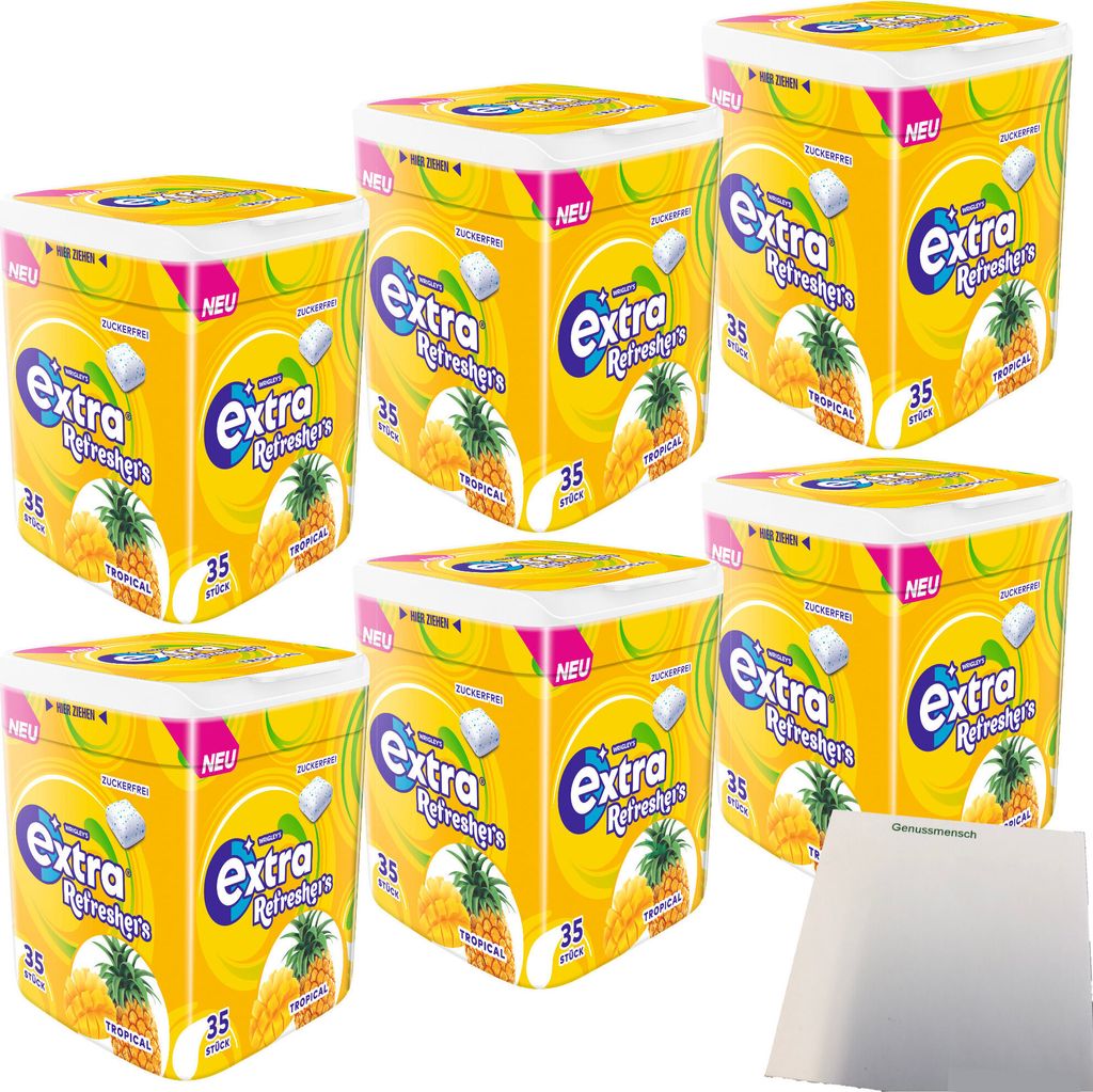 Wrigleys Extra Refreshers Tropical Kaugummi 6er Pack (6x35 Produktbild 