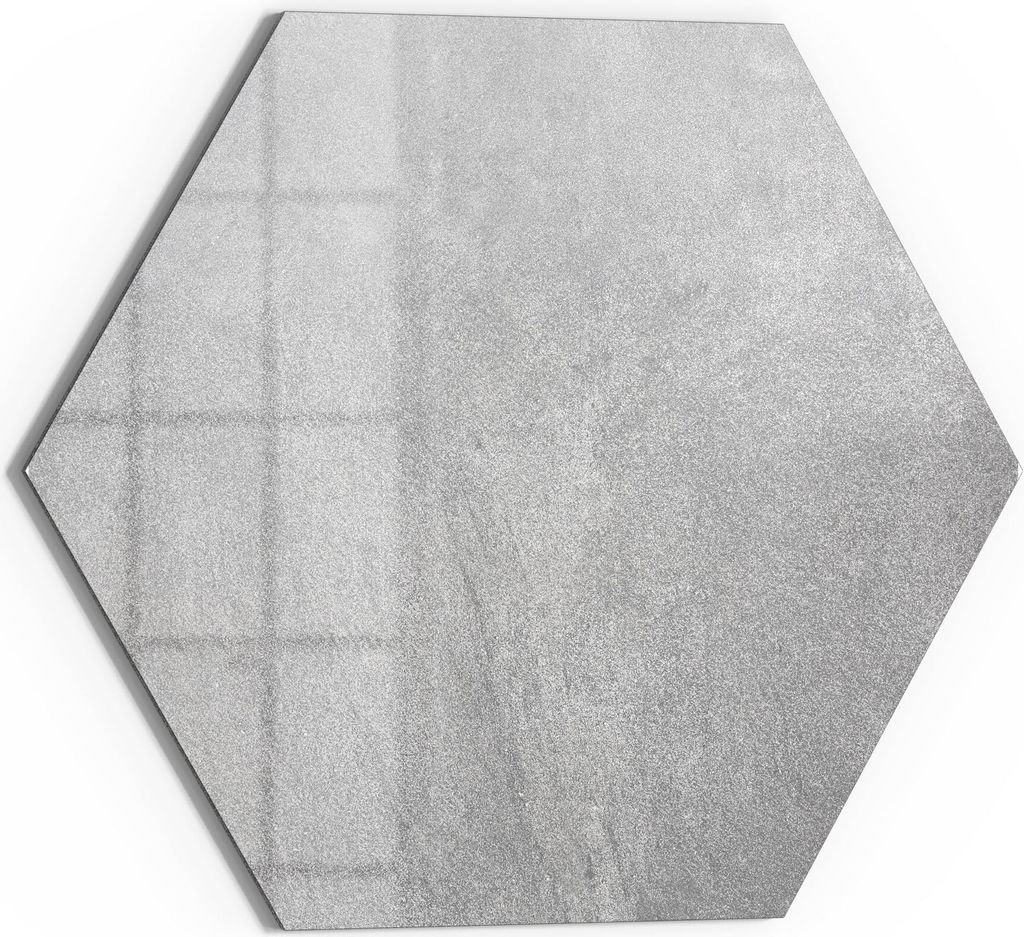 DEQORI Magnettafel Glas 55x48 cm 6-eckig 'Verputzte Steinmauer' beschreibbar Whiteboard