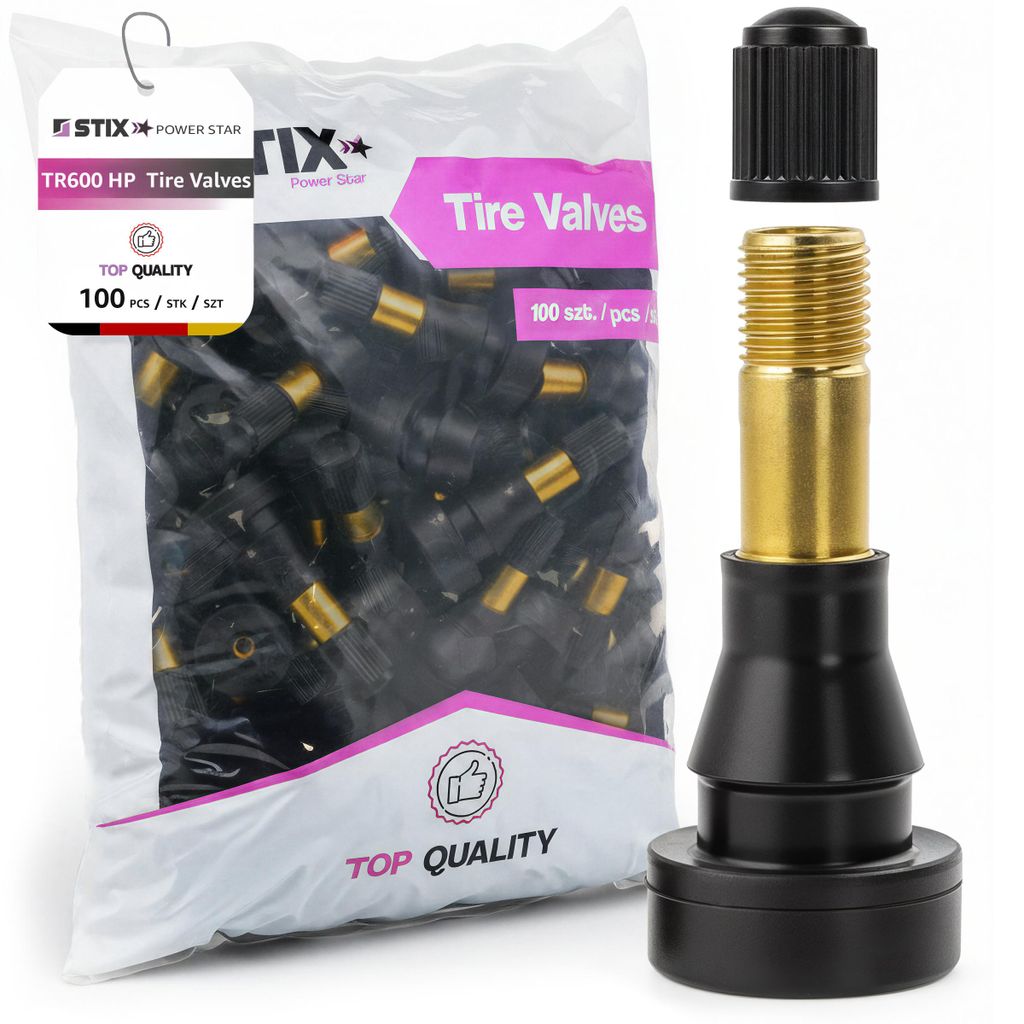 100x Valvola ad alta pressione TR600HP per pneumatici Immagine del prodotto 