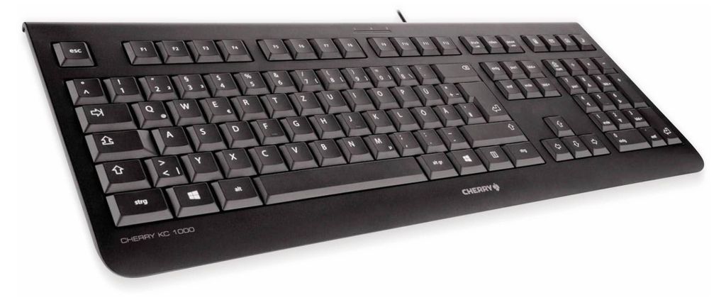 Tastiera Cherry KC 1000 - Robusta tastiera USB in nero per Immagine del prodotto 
