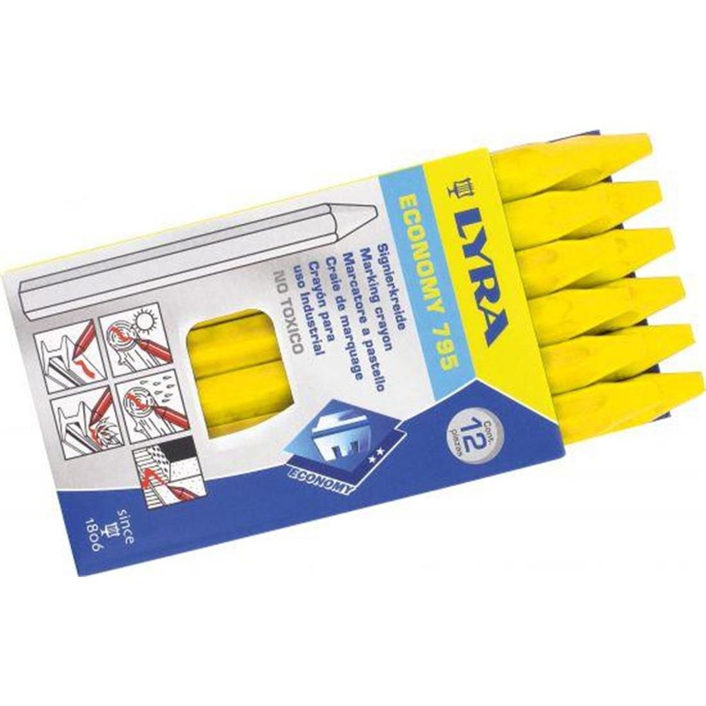 LYRA Ölsignierkreide, 6eckig, 11 x 110 mm, gelb, 12er Pack