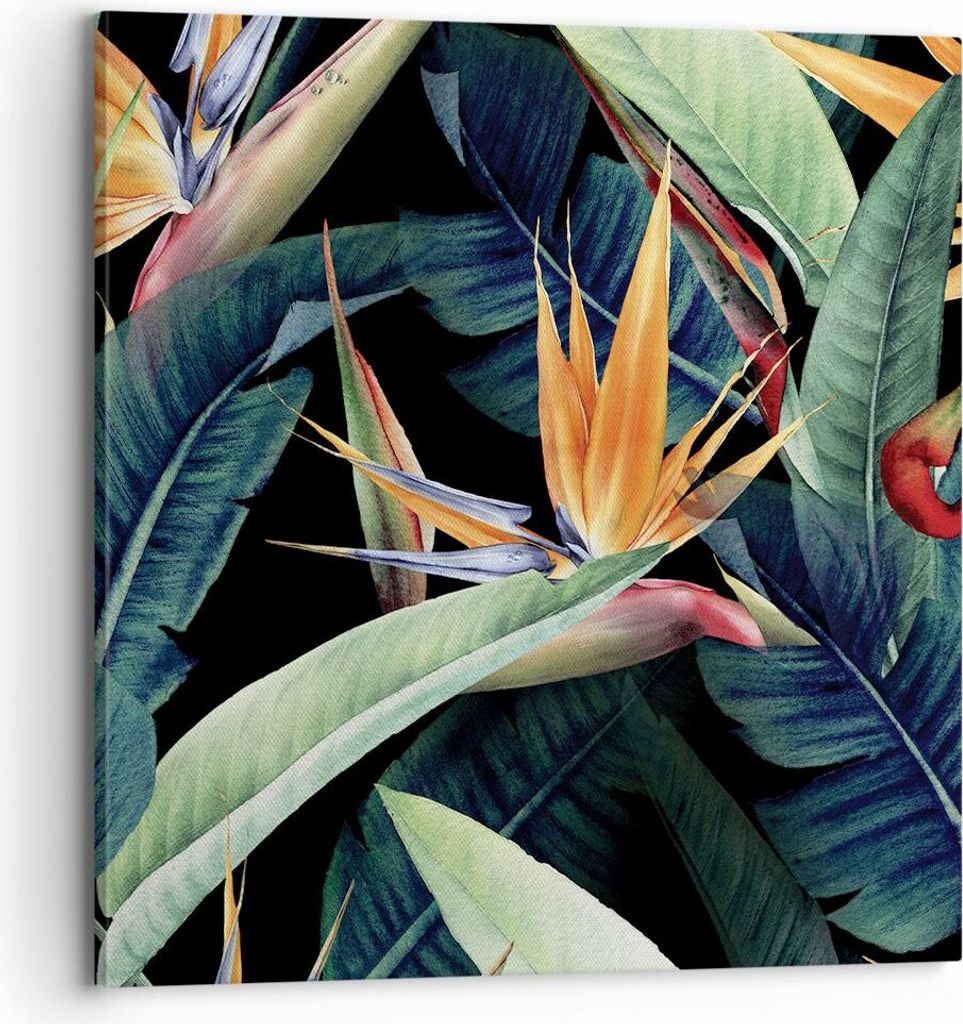 Bild auf Leinwand - Leinwandbild - Einteilig - Pflanze Tropisch Blume - 70x70cm - Wand Bild - Wanddeko - Wandbilder - Leinwanddruck - Bilder - Wand...