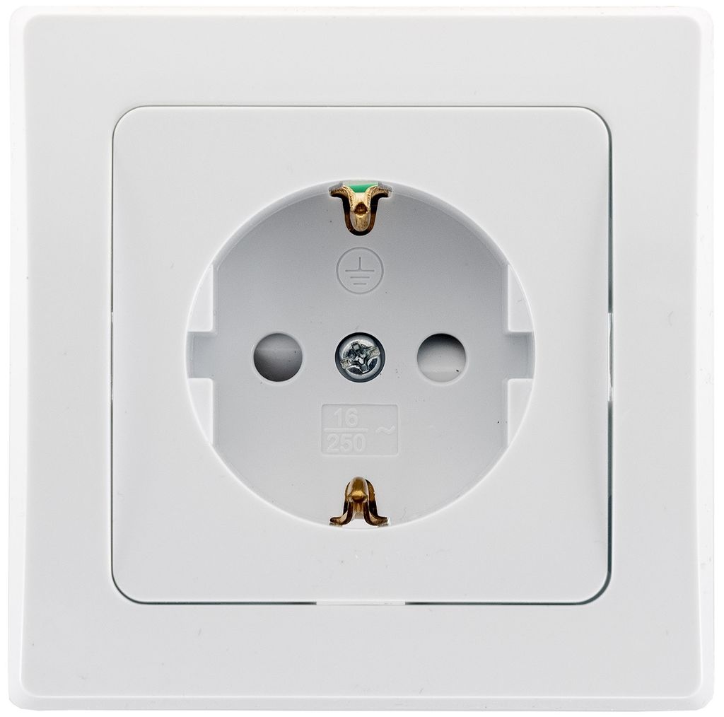 ChiliTec 20764 DELPHI Schutzkontakt-Steckdose, UP, weiß 250V/ 16A, inkl. Rahmen, Steckanschluss