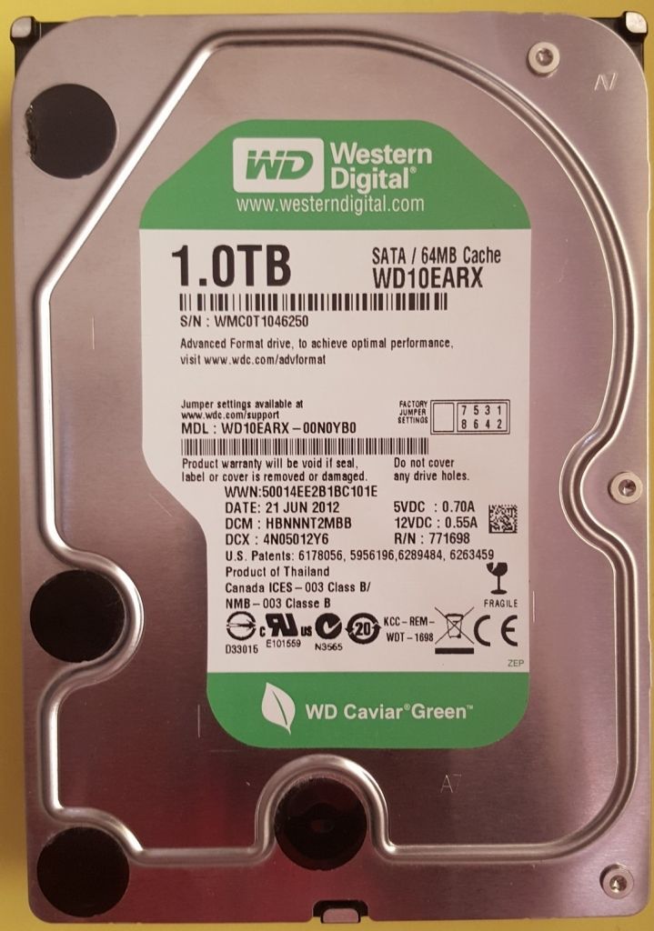 Western Digital WD10EARX 1TB SATA 3.5" Produktbild 