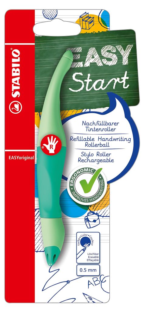Product packaging for a STABILO EASYoriginal rollerball pen.