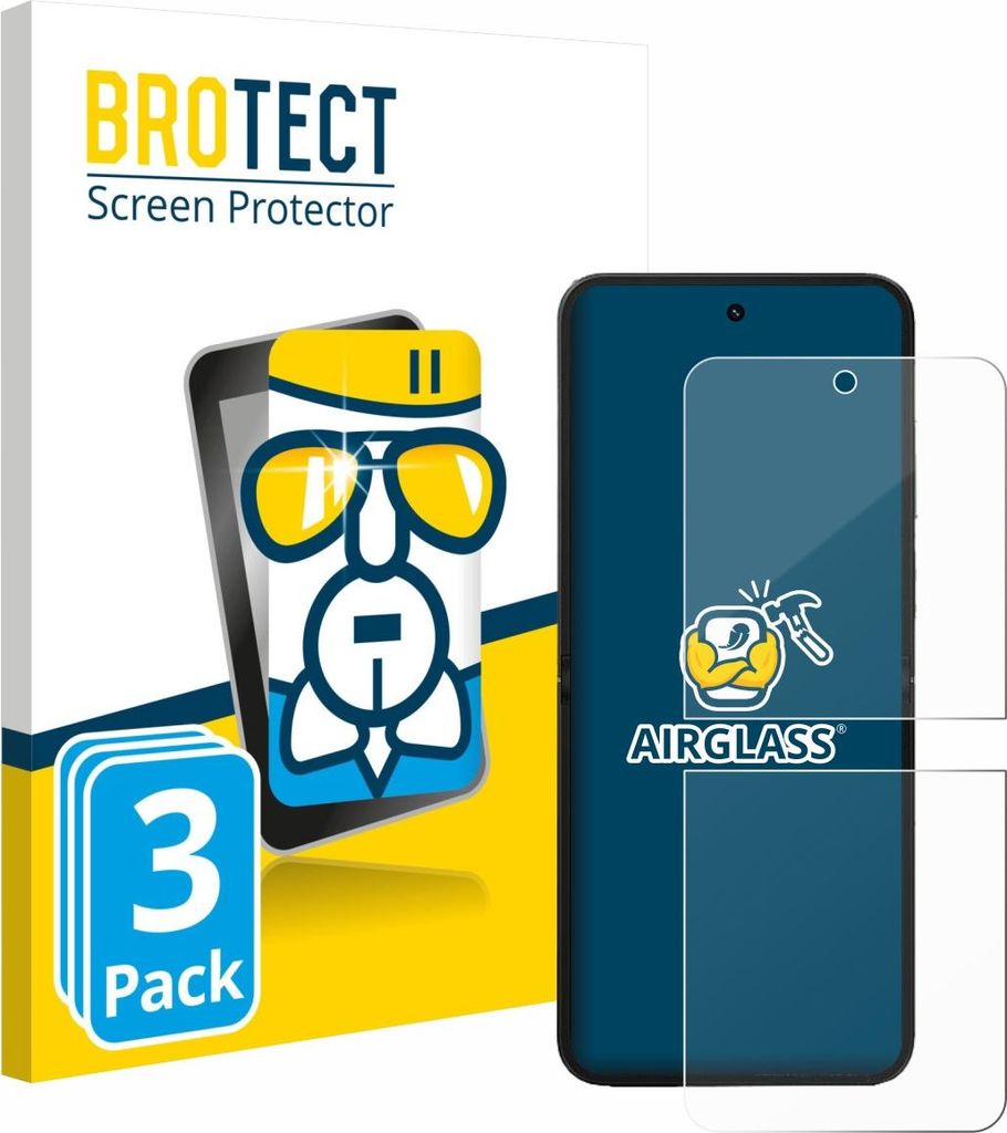 3x BROTECT Schutzglas für Xiaomi MIX Flip 2 Schutzfolie Panzer Folie Glas Display Schutz klar