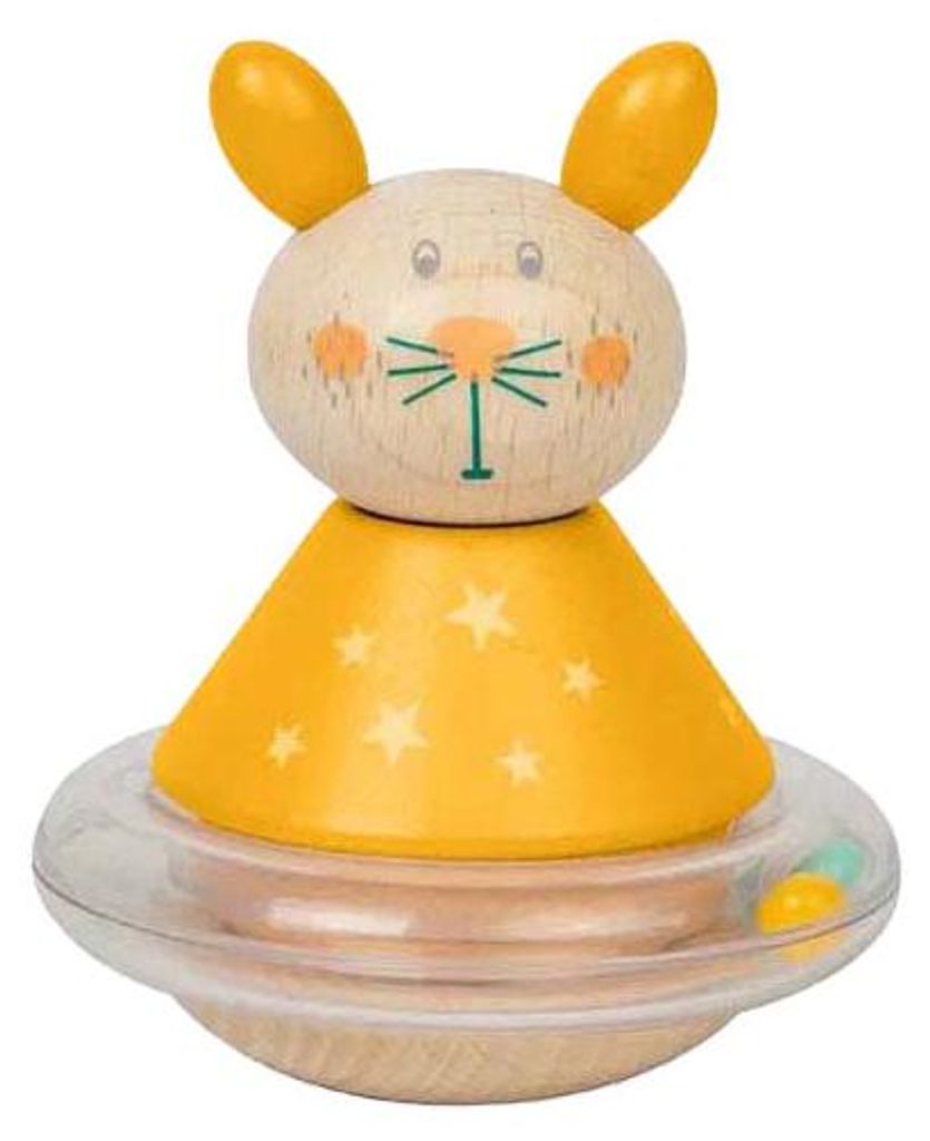 BigJigs Holz Wackel Hase Babyspielzeug bunt Produktbild 