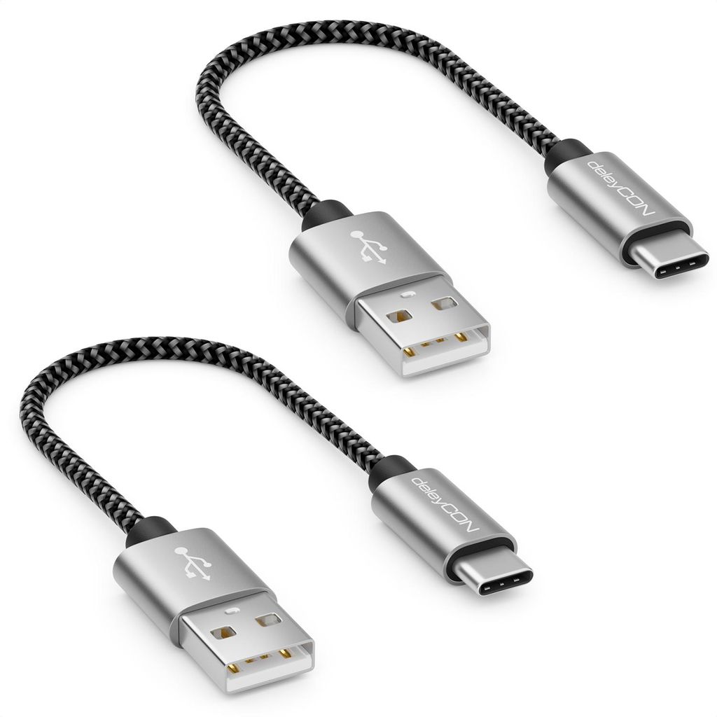 deleyCON USB-C Kabel im SET (2 Stück je 0,15m) 15cm Kurz Produktbild 