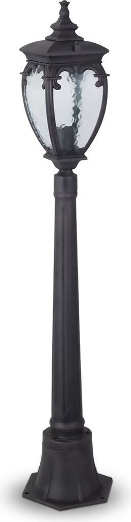 Außenleuchte Aluminium Glas E27 IP44 113 cm hoch in Bronze antik Rustikal Stehlampe außen